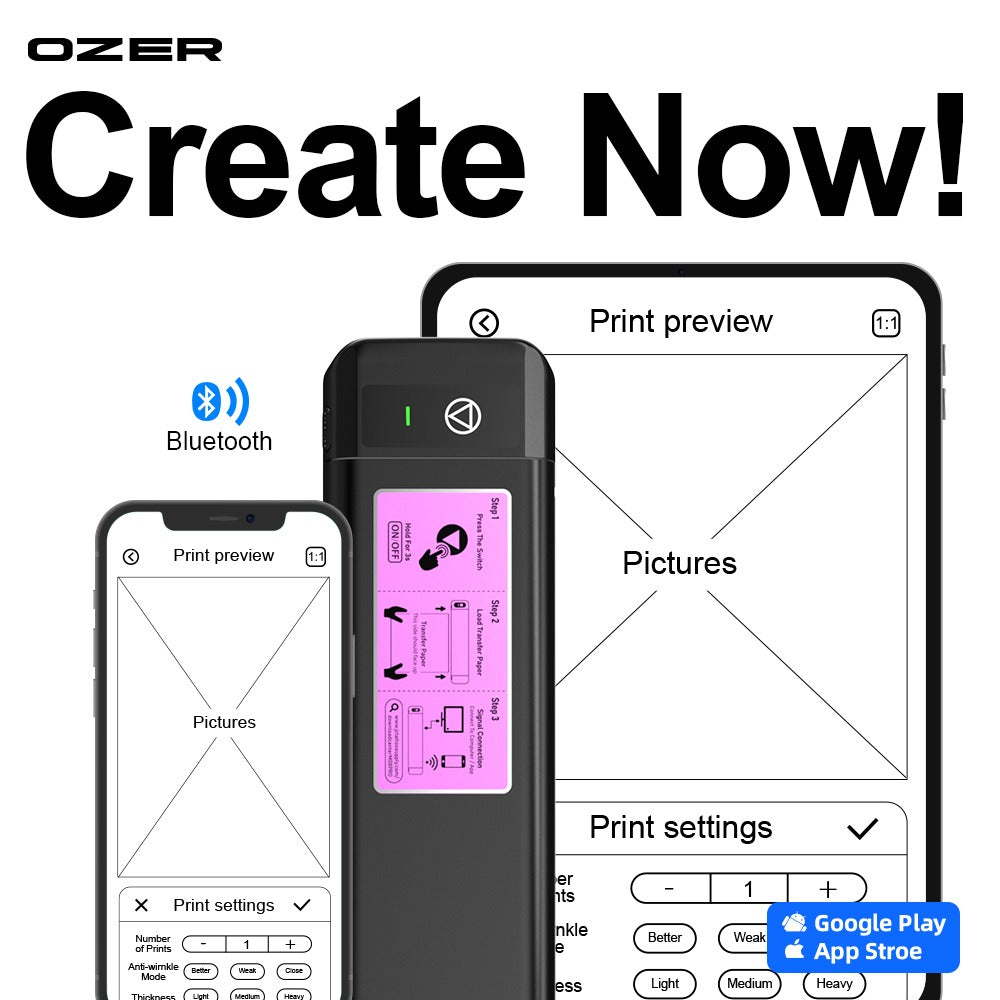 OZER Bluetooth Tattoo Stencil Printer